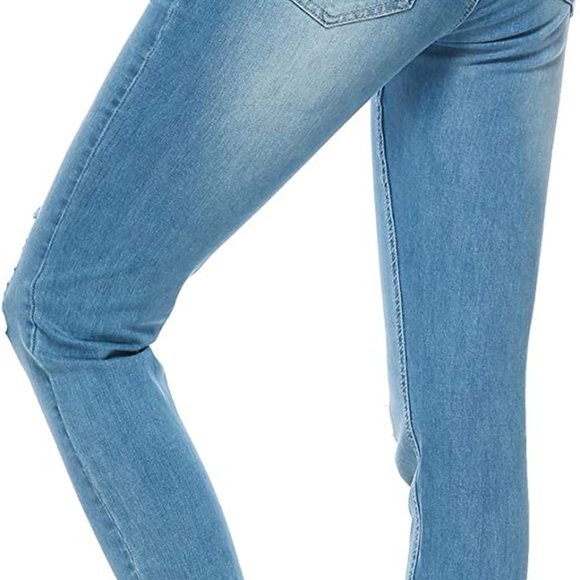 Women's Ripped Boyfriend Jeans Cute Distressed Jeans Stretch Skinny Jeans with - Picture 5 of 5